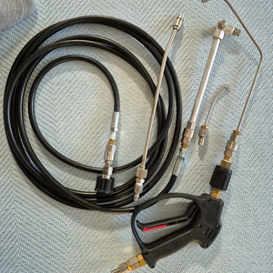 국산 고압세척기 원터치 탈착 건(1개) 압력조절기(1개), 규격별 노즐(4개) 연장호스 5m 1개 10m 1개 이미지