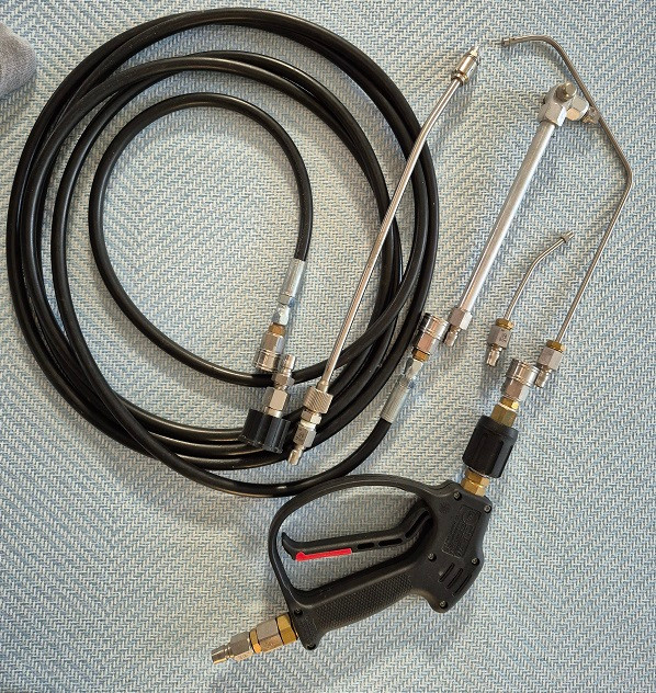 국산 고압세척기 원터치 탈착 건(1개) 압력조절기(1개), 규격별 노즐(4개) 연장호스 5m 1개 10m 1개 이미지