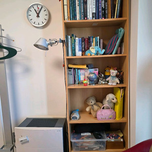 원목 6단 책장과 한샘 3단유리문수납장