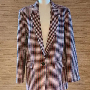 산드로 하운드투스 패턴 레드 울 블레이저