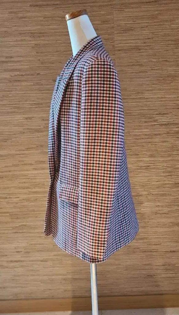 산드로 하운드투스 패턴 레드 울 블레이저--4