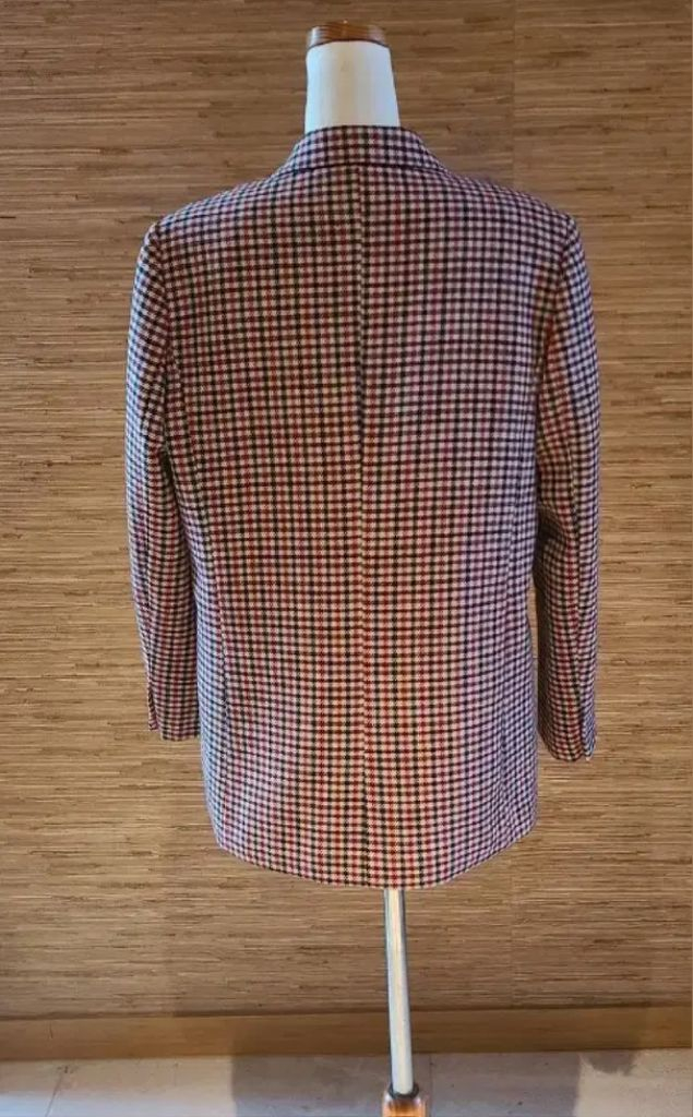 산드로 하운드투스 패턴 레드 울 블레이저--5