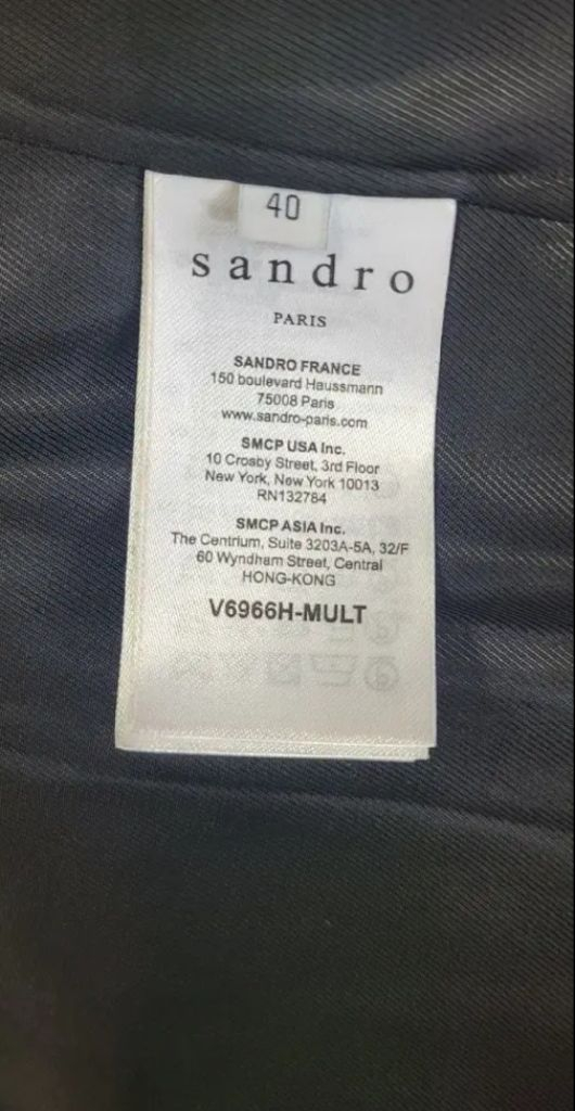 산드로 하운드투스 패턴 레드 울 블레이저--7