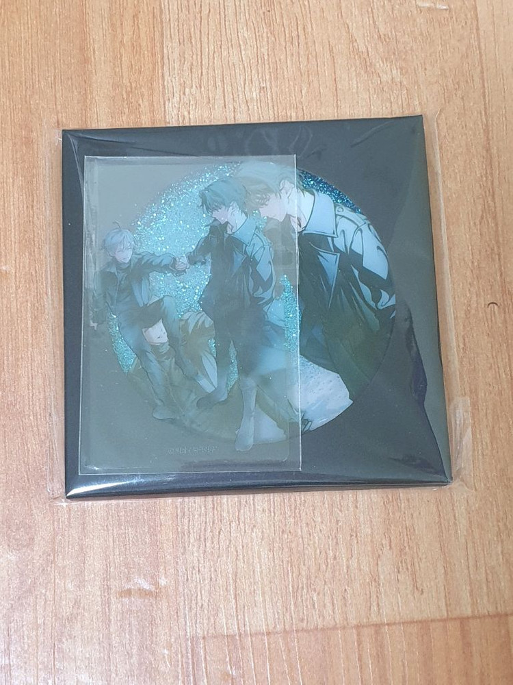 헌터는 조용히 살고 싶다 헌조살 북극여우 글리터 티코스터 & 투명 포토카드 SET 웹툰 굿즈 미개봉 이미지