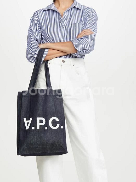 아페쎄 APC 로르 데님 에코백 토트백 가방 새제품--5