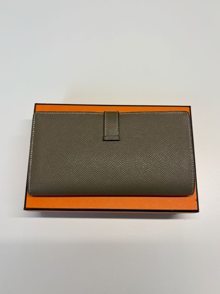 에르메스 베안 장지갑 에토프 금장 U각인--4