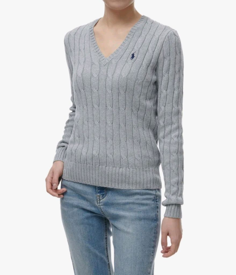 [M] Polo 케이블니트 V넥 스웨터--1