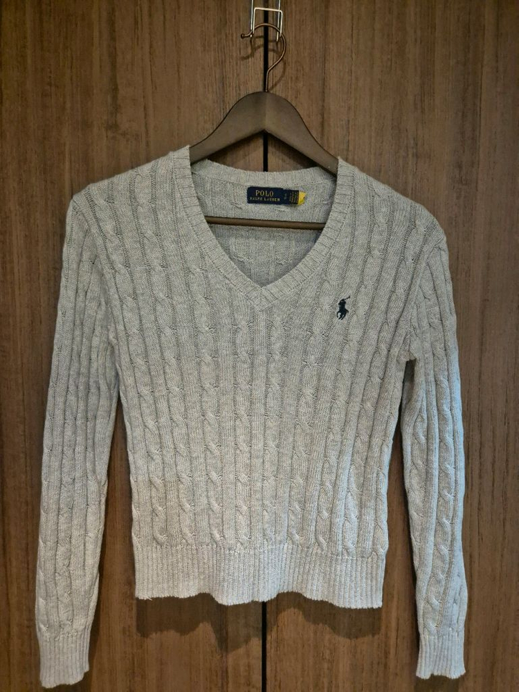 [M] Polo 케이블니트 V넥 스웨터--2