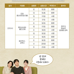 [ 넘버원 무대인사 ] 2/11 C열~월드타워 2연석 정가양도