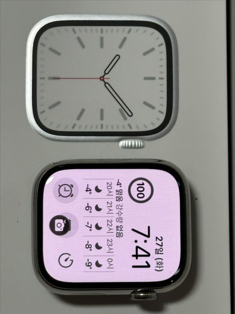 애플워치7 45mm 스테인리스 실버 밀레니즈루프 풀박스 팔아요 이미지