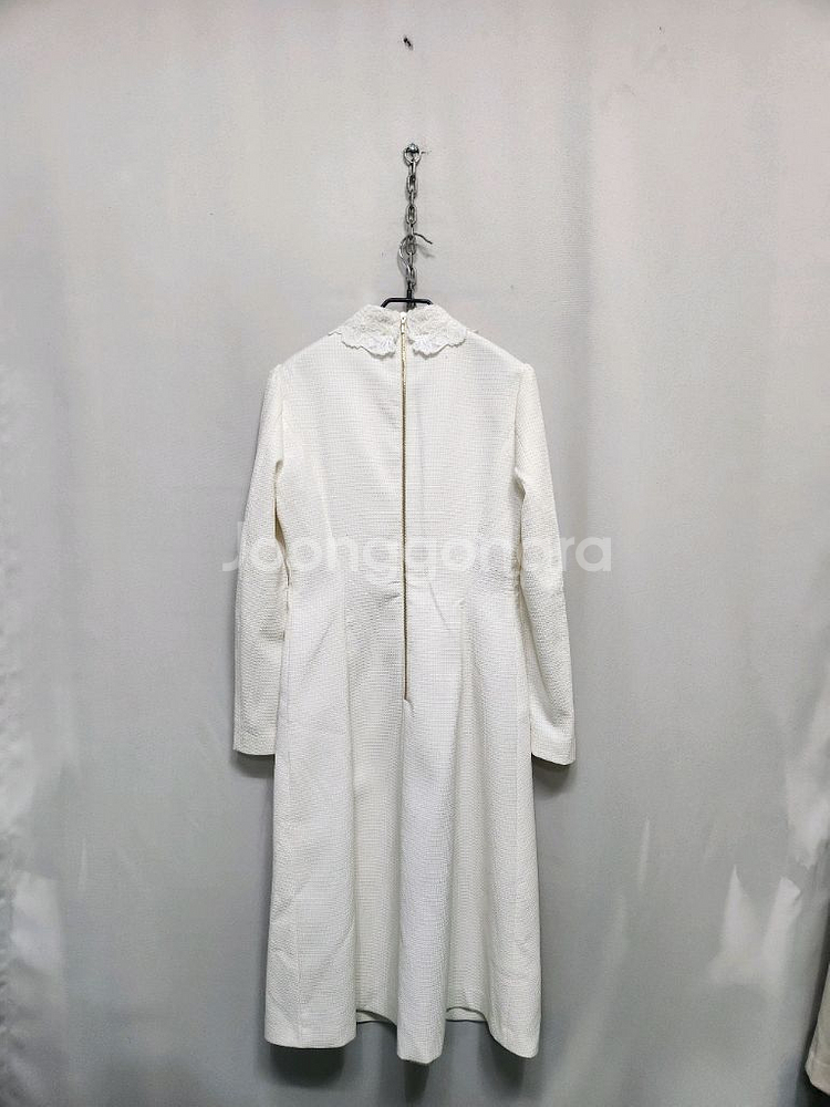 모조에스핀 레이스 카라 트위드 원피스--3