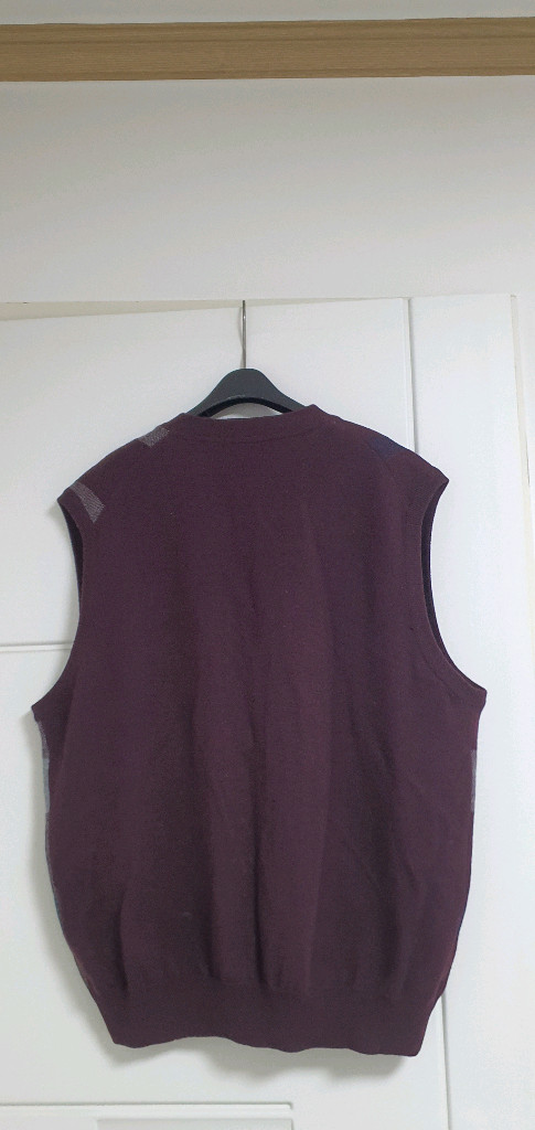 닥스 모 울 니트 베스트 조끼 버건디 105--1