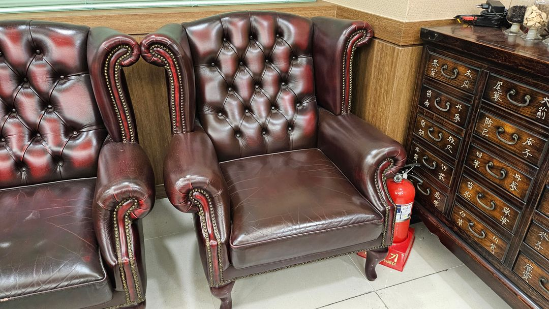 영국 수입 가죽 소파 3+1 인용--1