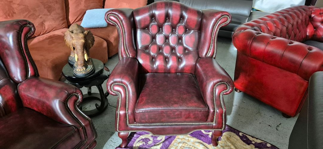 체스터필드 이태리 전체 천연 가죽 4인+1인 소파--3