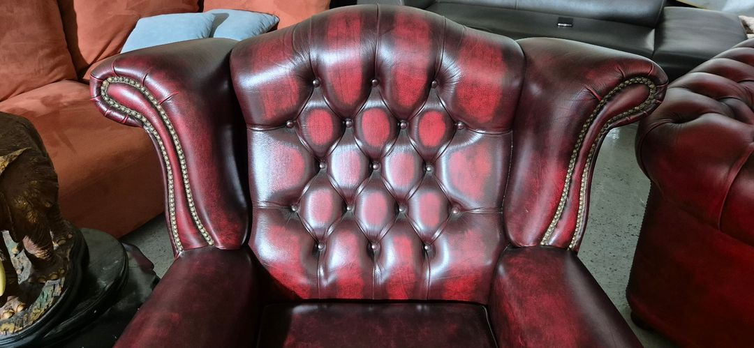 체스터필드 이태리 전체 천연 가죽 4인+1인 소파--9