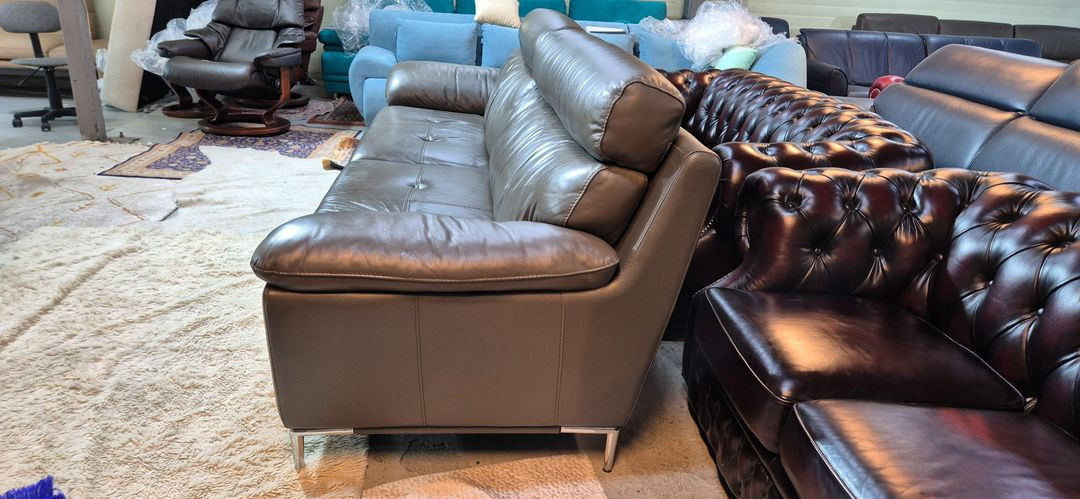 다우닝 이태리 천연 통가죽 4인 일자형 소파쇼파 서울경기근거리 무료배송--3