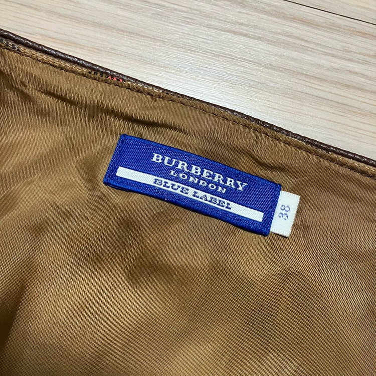 버버리 블루 라벨 노바 체크 벨트 스커트--3