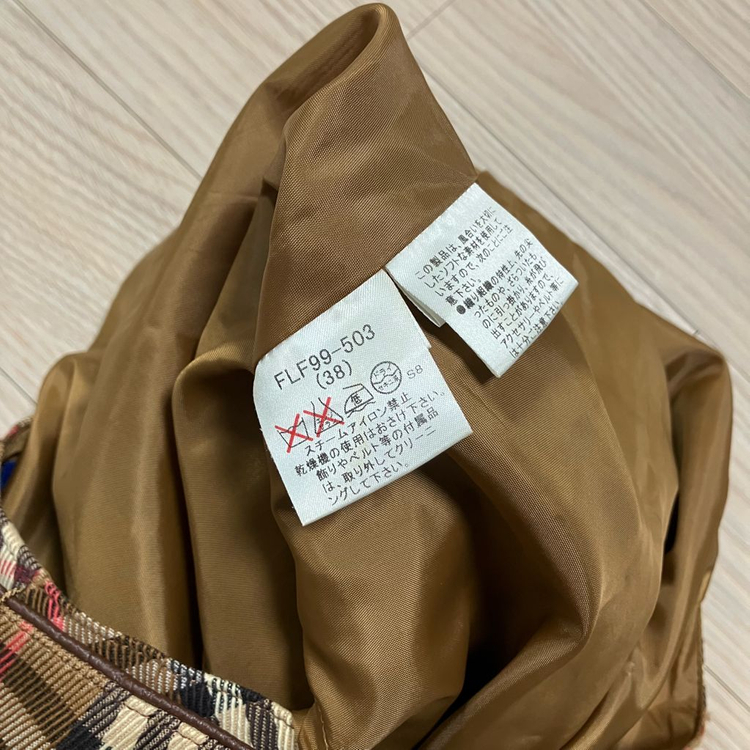 버버리 블루 라벨 노바 체크 벨트 스커트--5