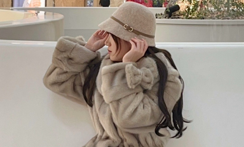 모직울 버킷햇. 모자. 미개봉--1