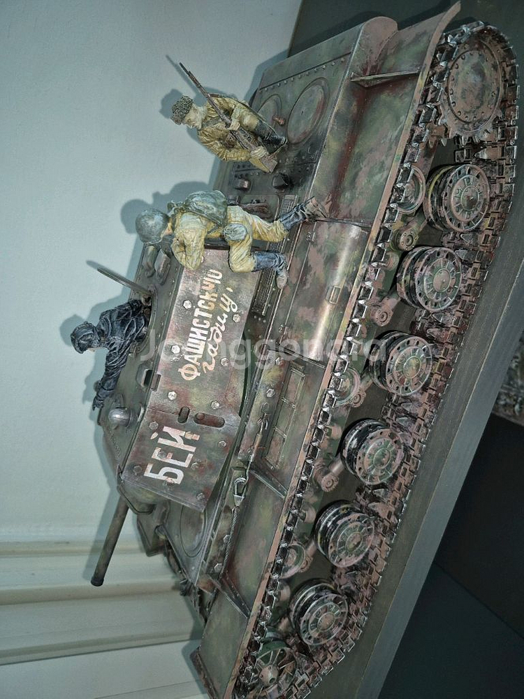 *각종교신가능*정밀도색작(DP전용1/16대형)밀리터리프라모델2WW러시아KV-1s에흐크라나미~바람에언덕에서--8