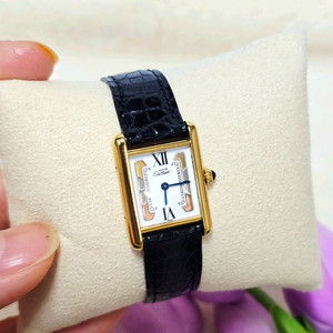 까르띠에탱크머스트 금장실버 명품시계 정품 카르티에시계