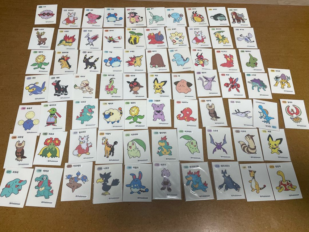 포켓몬 띠부씰 3,4자리 1,2세대 이미지