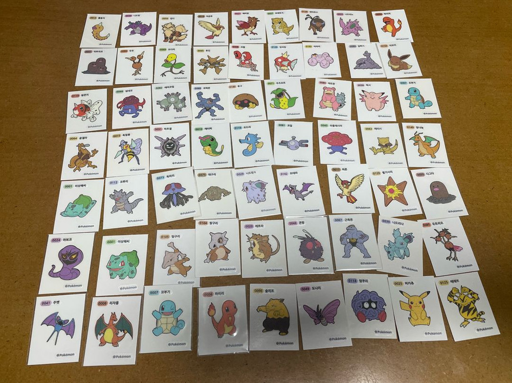 포켓몬 띠부씰 3,4자리 1,2세대 이미지