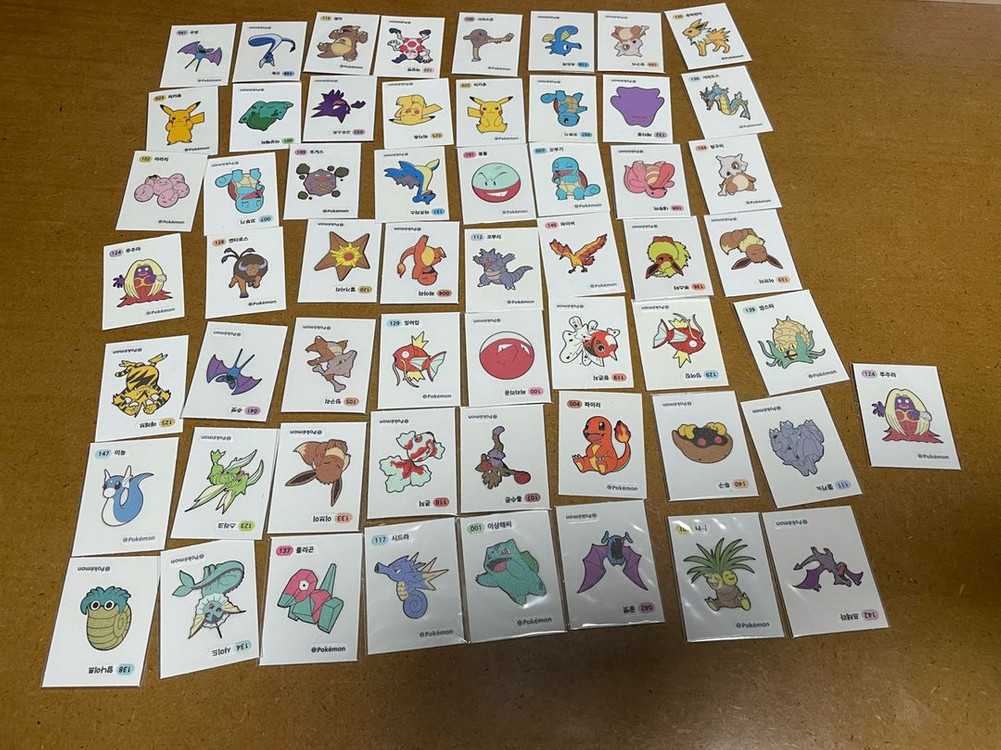 포켓몬 띠부씰 3,4자리 1,2세대 이미지