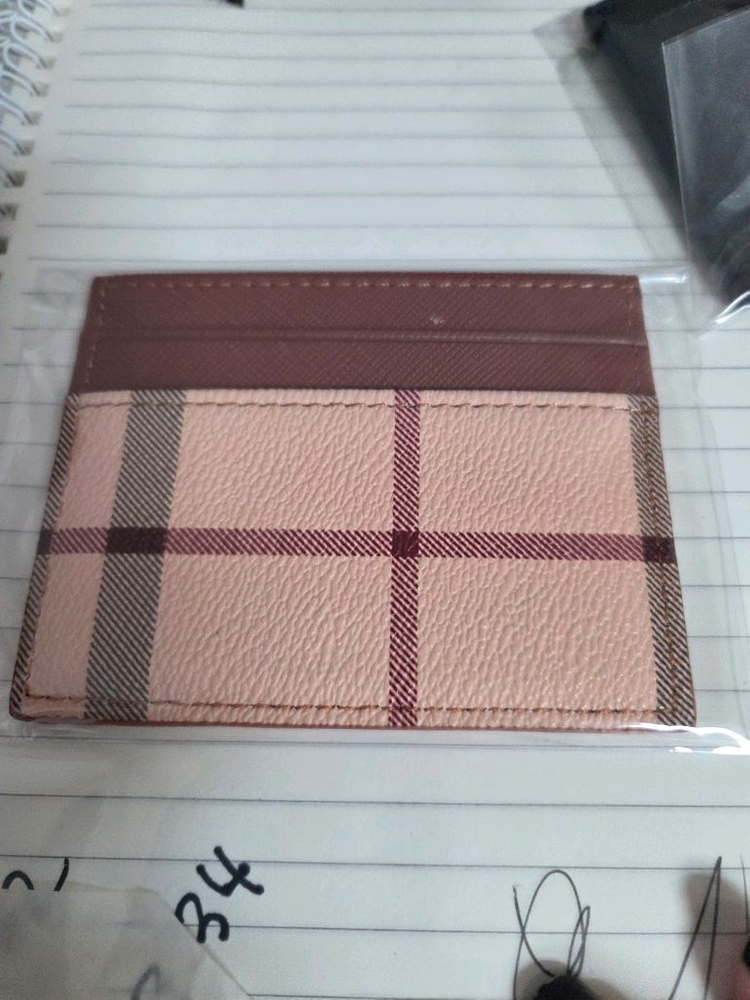 체크 패턴 카드지갑--1