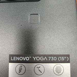 레노버 요가 730 15인치 노트북입니다. USB-C 포트 지원하며, 레노버 액티브 펜2 사용 가능합니다. 지문인식