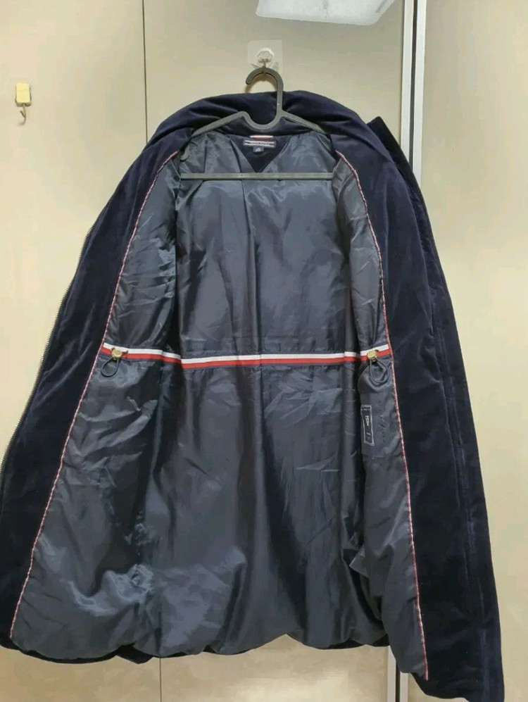 타미힐피거 하이넥 벨벳 다운 롱패딩(xs)/무배4만원 이미지