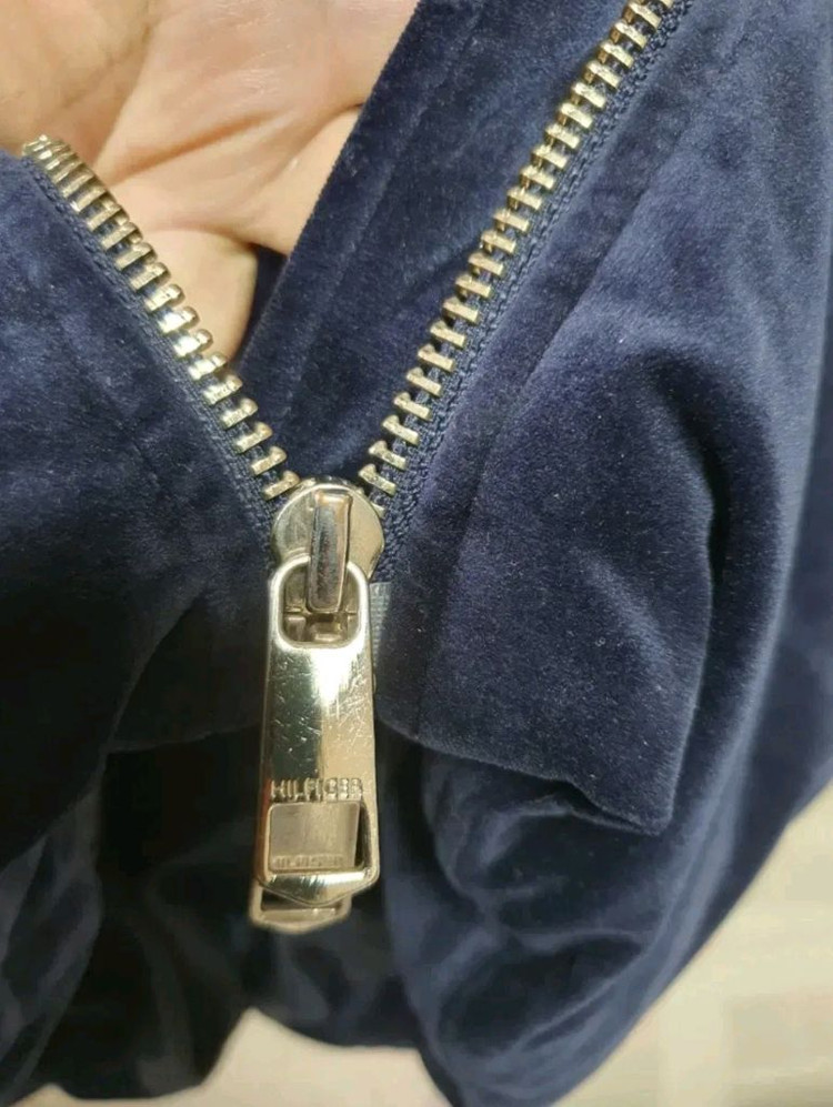 타미힐피거 하이넥 벨벳 다운 롱패딩(xs)/무배4만원 이미지