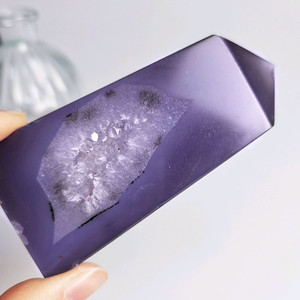 마노 아게이트 포인트수정 크리스탈 90g