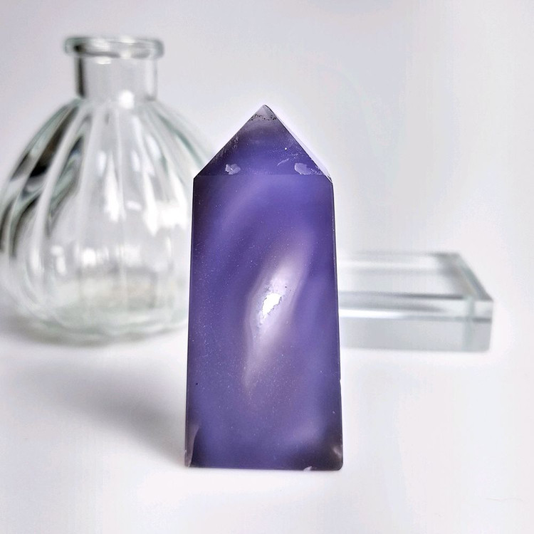 마노 아게이트 포인트수정 크리스탈 79g--2