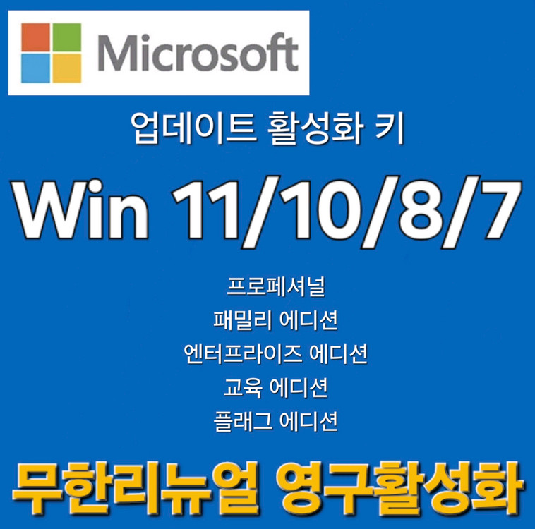 Win11/10/7프로페셔널 워크스테이션 업활성화키--0