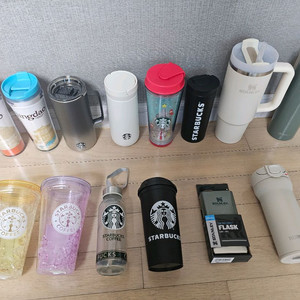 텀블러: 스타벅스 (시티 텀블러), 스탠리, 써모스, 포켓몬, 카카오, 라인, SK나이츠, 락앤락, 키친아트