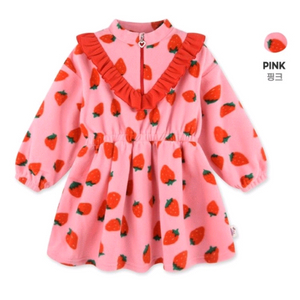140사이즈 딸기 기모 원피스 새옷