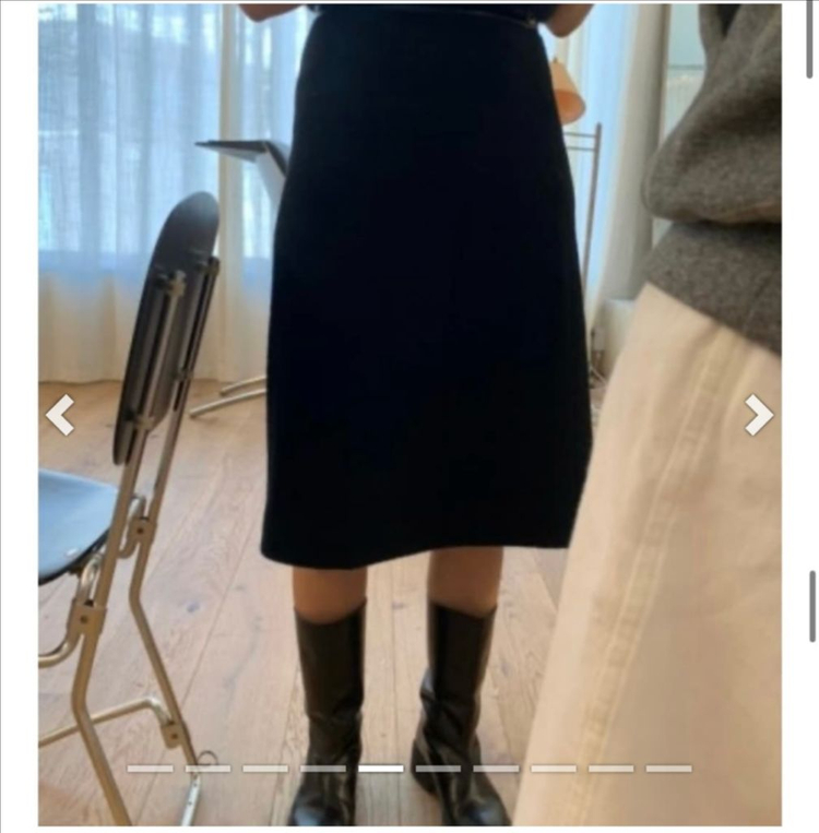 모네 리본빛 레이첼 미디 스커트--2