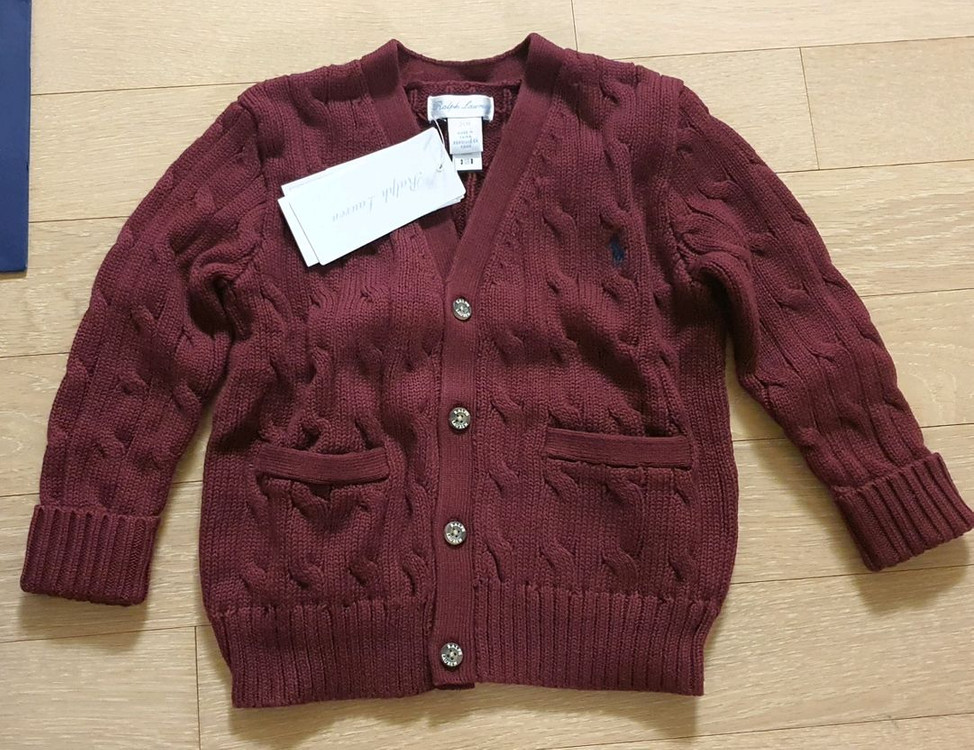 폴로 케이블 니트 가디건 새상품 24m--1