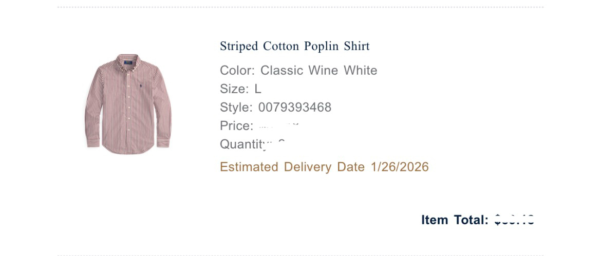 (미개봉) 폴로 보이즈 스트라이프 포플린 셔츠 L--2