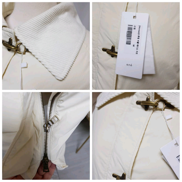 [oro]코듀로이카라 버클 패딩M 새상품(55-77까지)--3