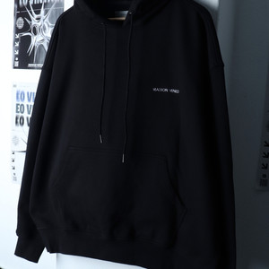 (L-2XL) 메종미네드 후드티셔츠 나비자수 블랙 이미지