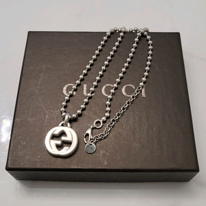 구찌 인터로킹 실버 체인 목걸이 여자 여성 넥크리스