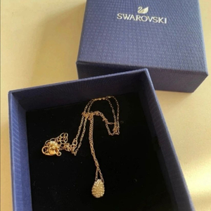 스와로브스키 로즈골드 물방울 목걸이