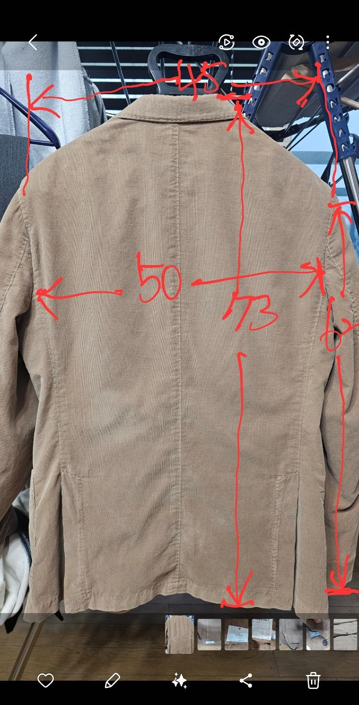 볼리올리 코듀로이 블레이저 95-97사이즈 새제품 팝니다.--9