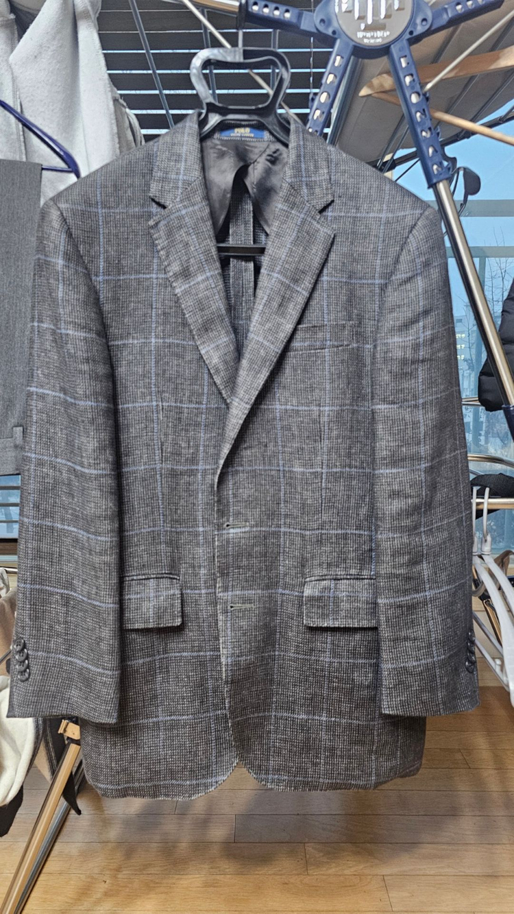 폴로 글렌체크 린넨 100프로 소재 36S(95정사이즈) 팝니다.--1