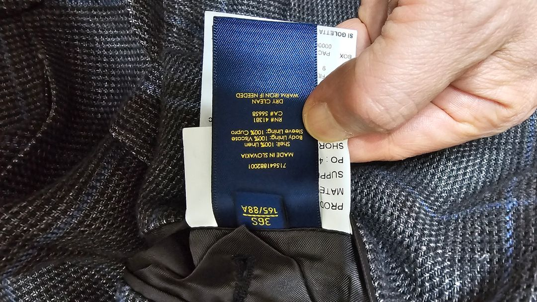 폴로 글렌체크 린넨 100프로 소재 36S(95정사이즈) 팝니다.--6