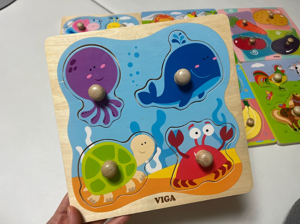 유아 꼭지퍼즐 6종 일괄--1