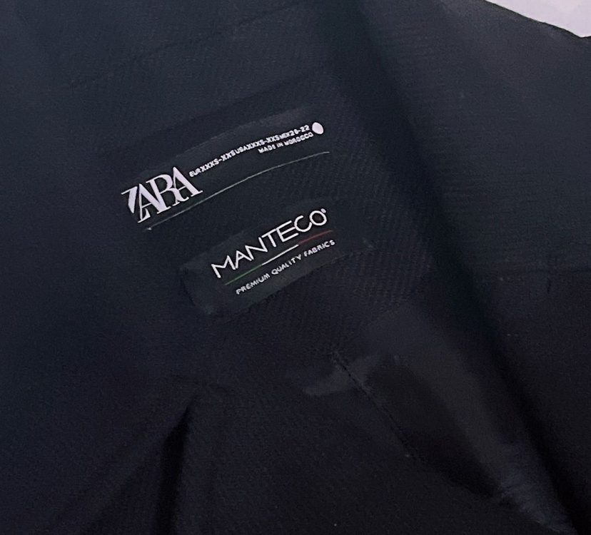 자라 만테코 오버사이즈 울 크롭 코트 블랙 판매합니다 이미지