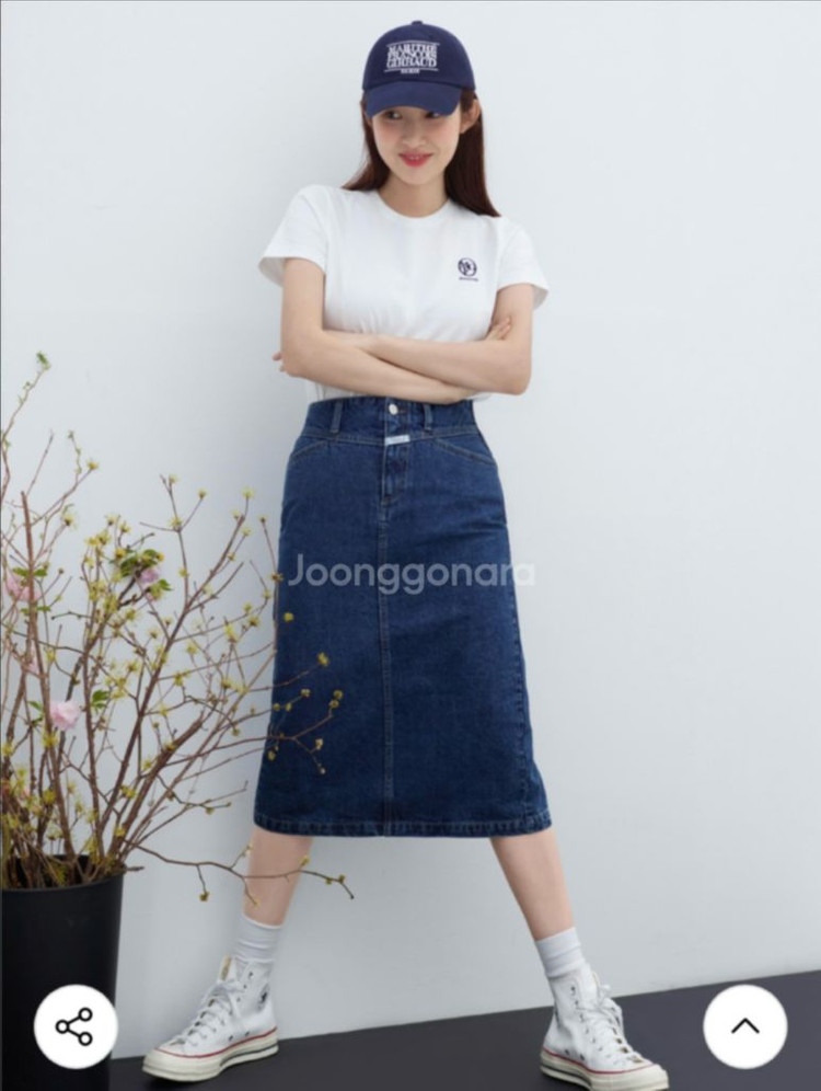 마리떼프랑소와 스탠다드 데님 스커트 청치마--0